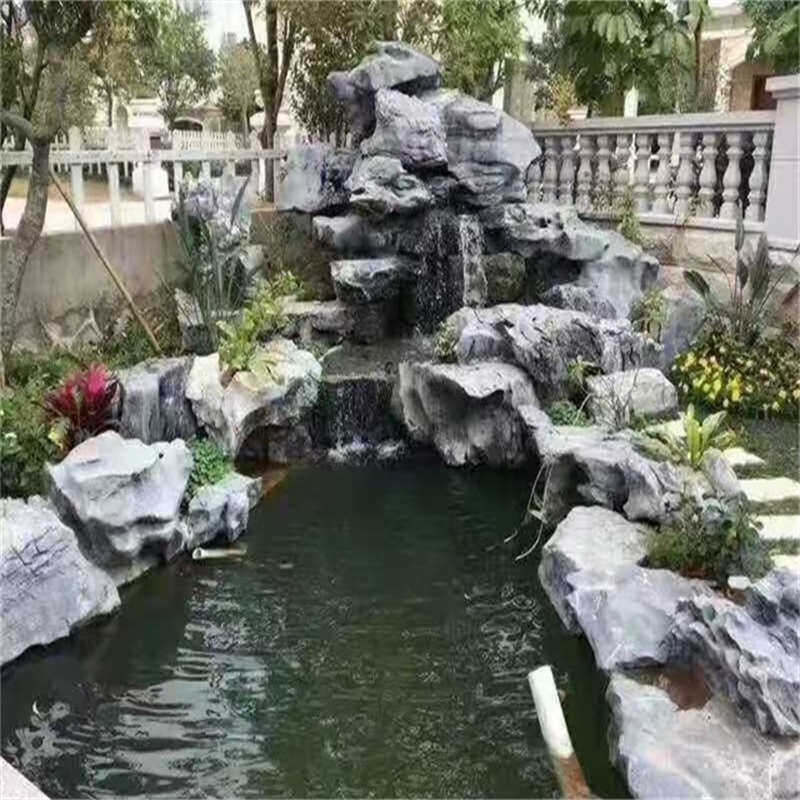 博罗庭院假山鱼池图片